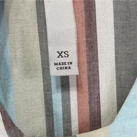 KNOX ROSE Womens XS Boho Flowy Stripe Shift Dress Mulitcolor Linen Blend - Picture 16 of 16